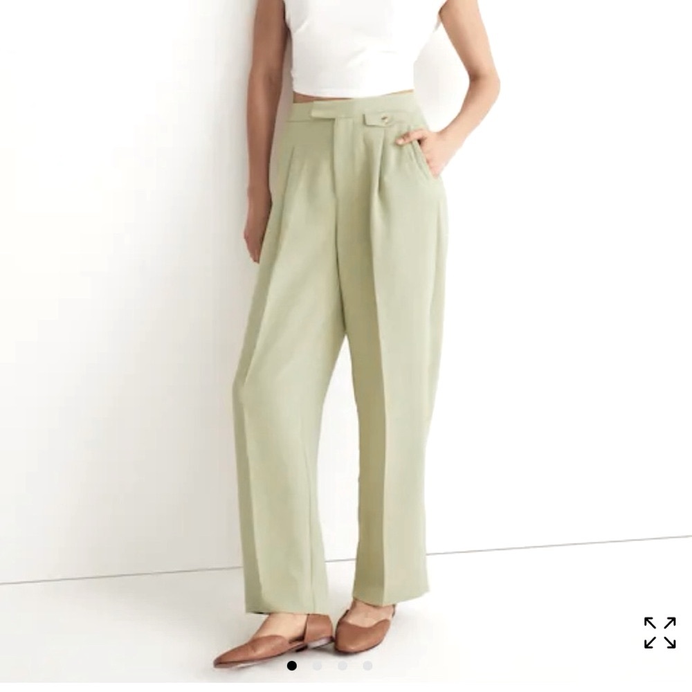 NEW Madewell Blanched Olive The Petite Rosedale High-Rise Straight Pant Crepe 00